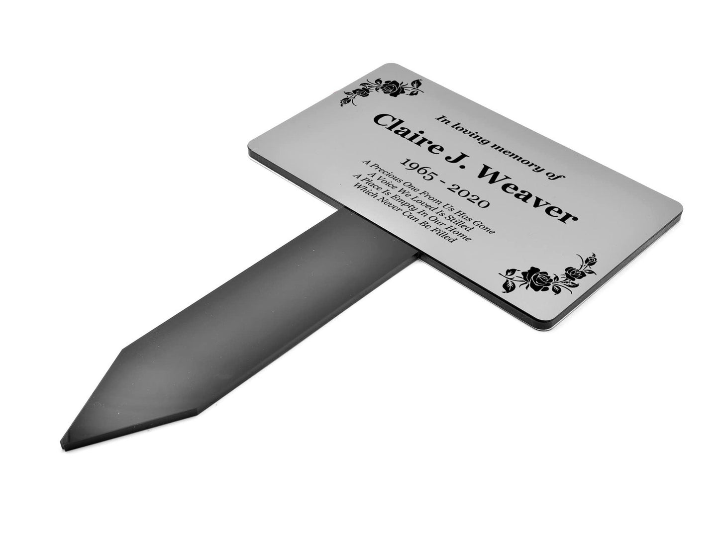 Personalised Metallic Memorial Plaque – Gold, Silver or Copper Grave/Garden Sign – by North By North East – Safety & Warning Signs