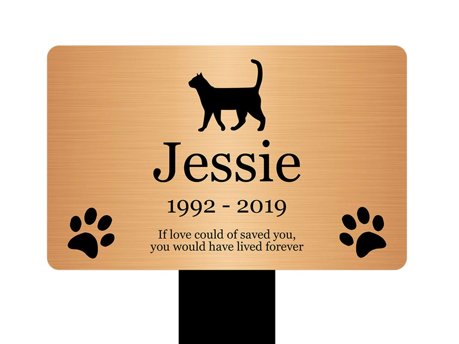 Personalised Cat Memorial Plaque Stake – Copper Engraved 142x250mm – by North By North East – Safety & Warning Signs