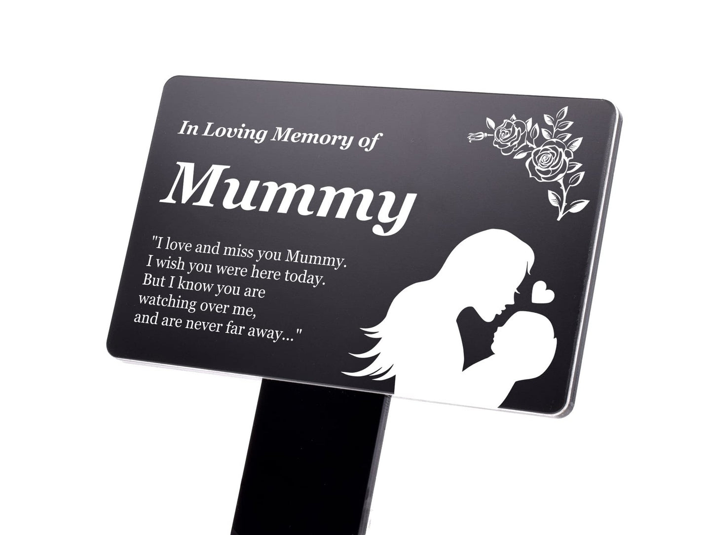 Memorial Plaque with Poem & Illustration – Black Finish Remembrance Gift – by North By North East – Plaques & Nameplates