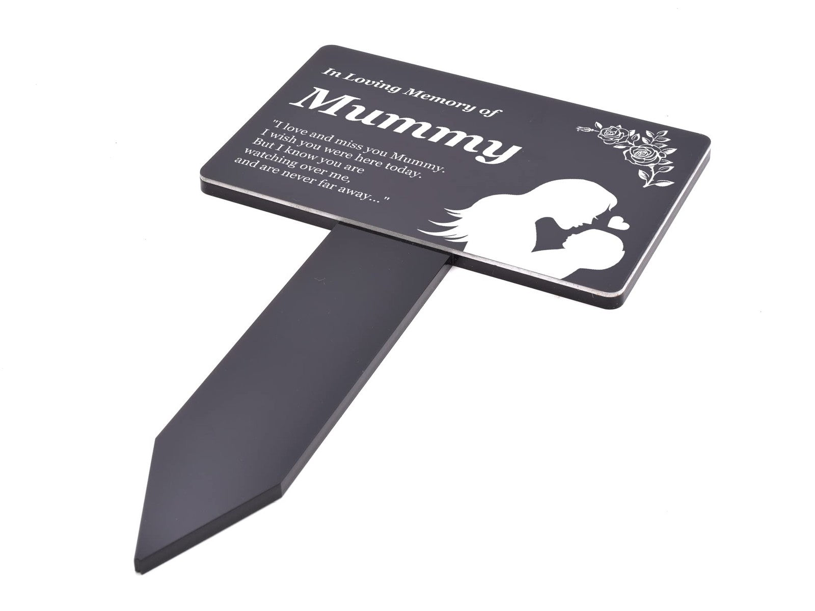 Memorial Plaque with Poem & Illustration – Black Finish Remembrance Gift – by North By North East – Plaques & Nameplates