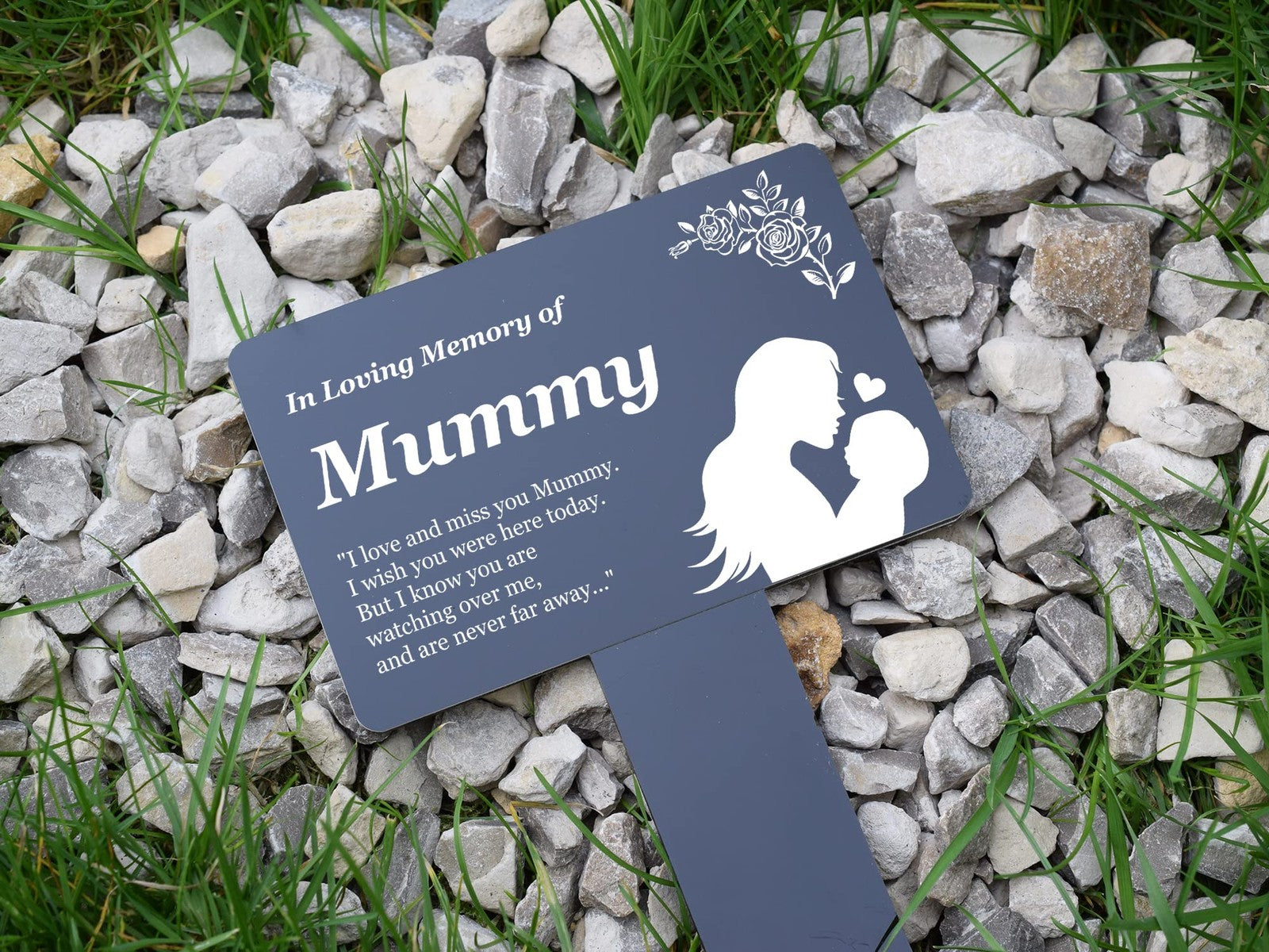 Memorial Plaque with Poem & Illustration – Black Finish Remembrance Gift – by North By North East – Plaques & Nameplates