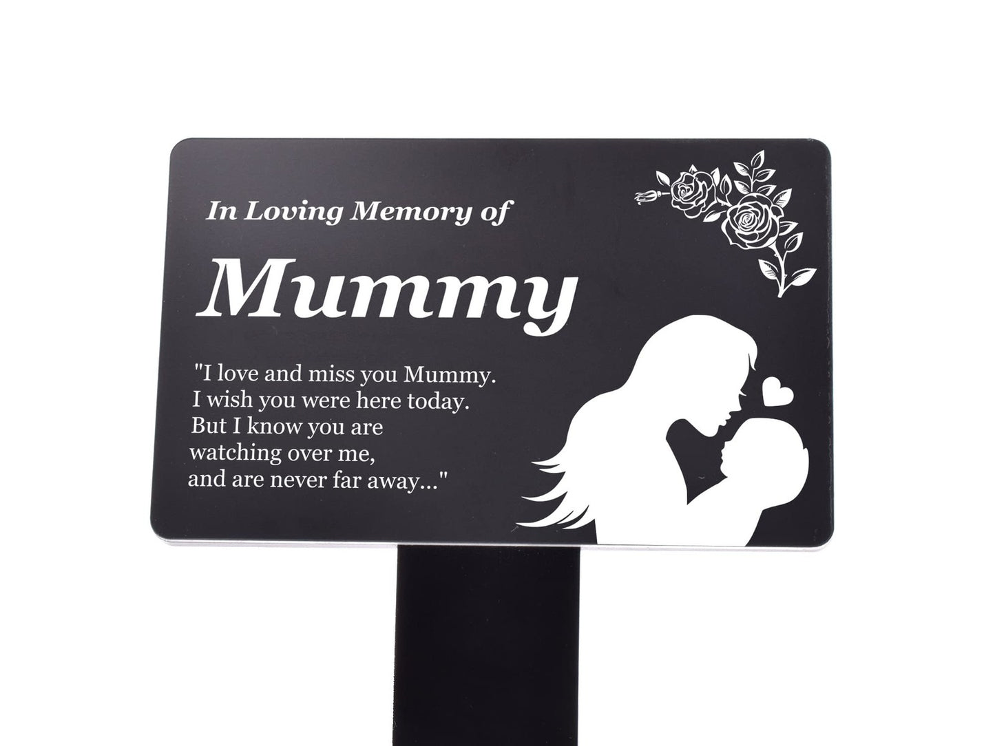 Memorial Plaque with Poem & Illustration – Black Finish Remembrance Gift – by North By North East – Plaques & Nameplates