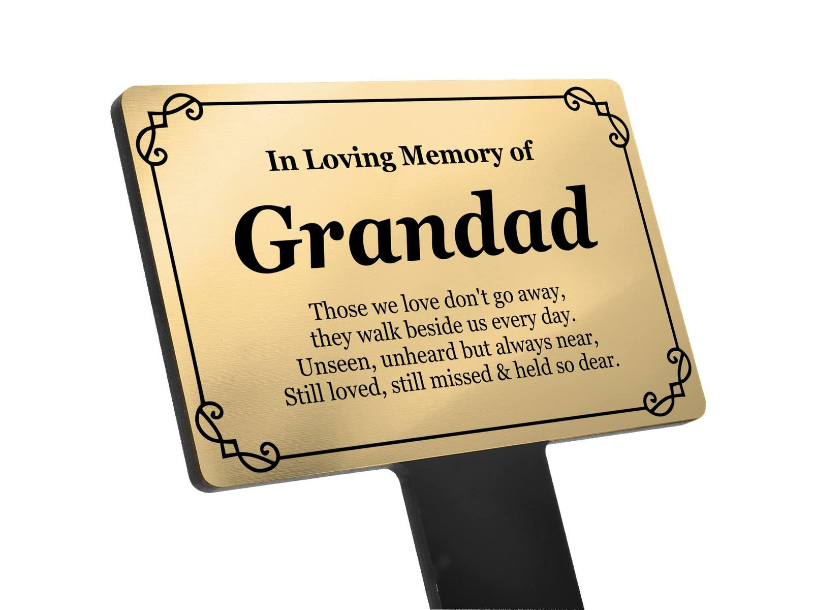 In Loving Memory Grandad Gold Acrylic Memorial Plaque – Grave or Garden Tribute – by North By North East – Plaques & Nameplates