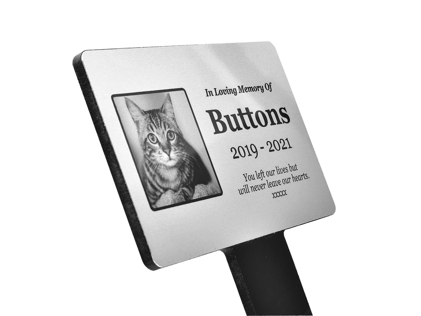 Silver Pet Memorial Plaque with Stake — Personalised Photo & Text (142 × 242 mm, 3 mm, Weatherproof, UK Dispatch) – by North By North East – Plaques & Nameplates