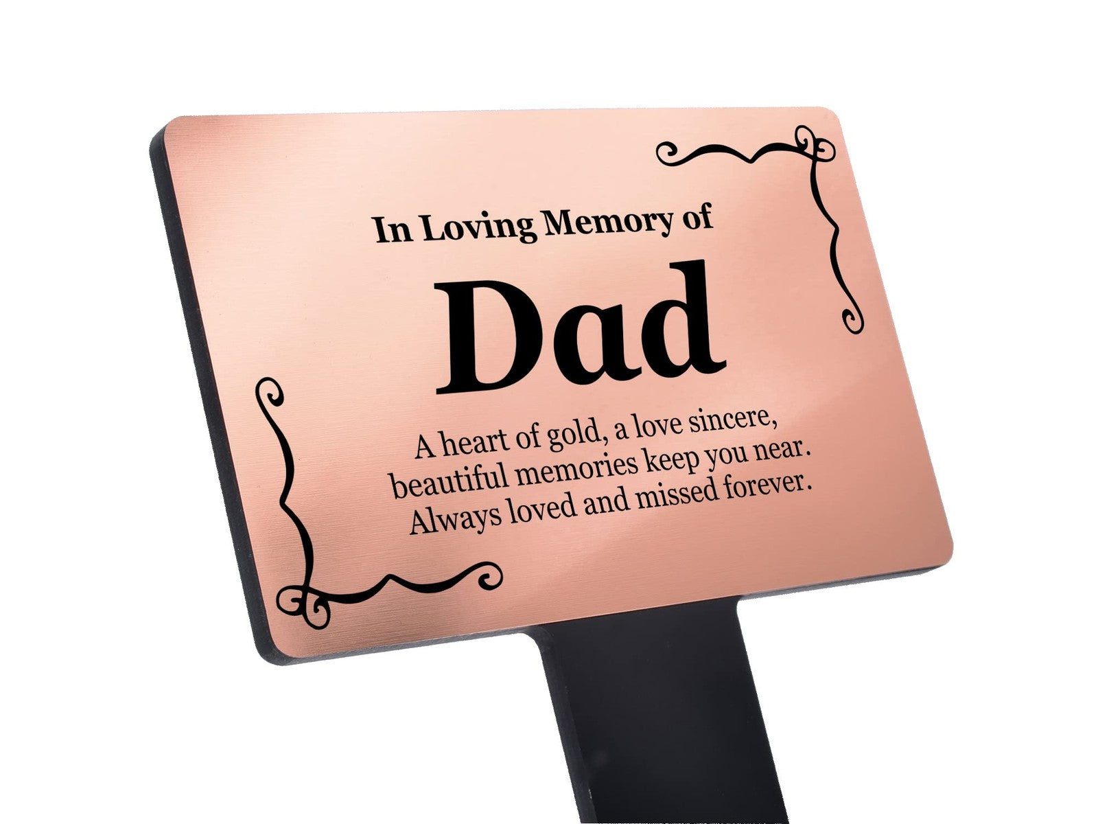 Black & Copper "Dad" Memorial Plaque – Weather-Resistant Tribute with Poem – by North By North East – Safety & Warning Signs