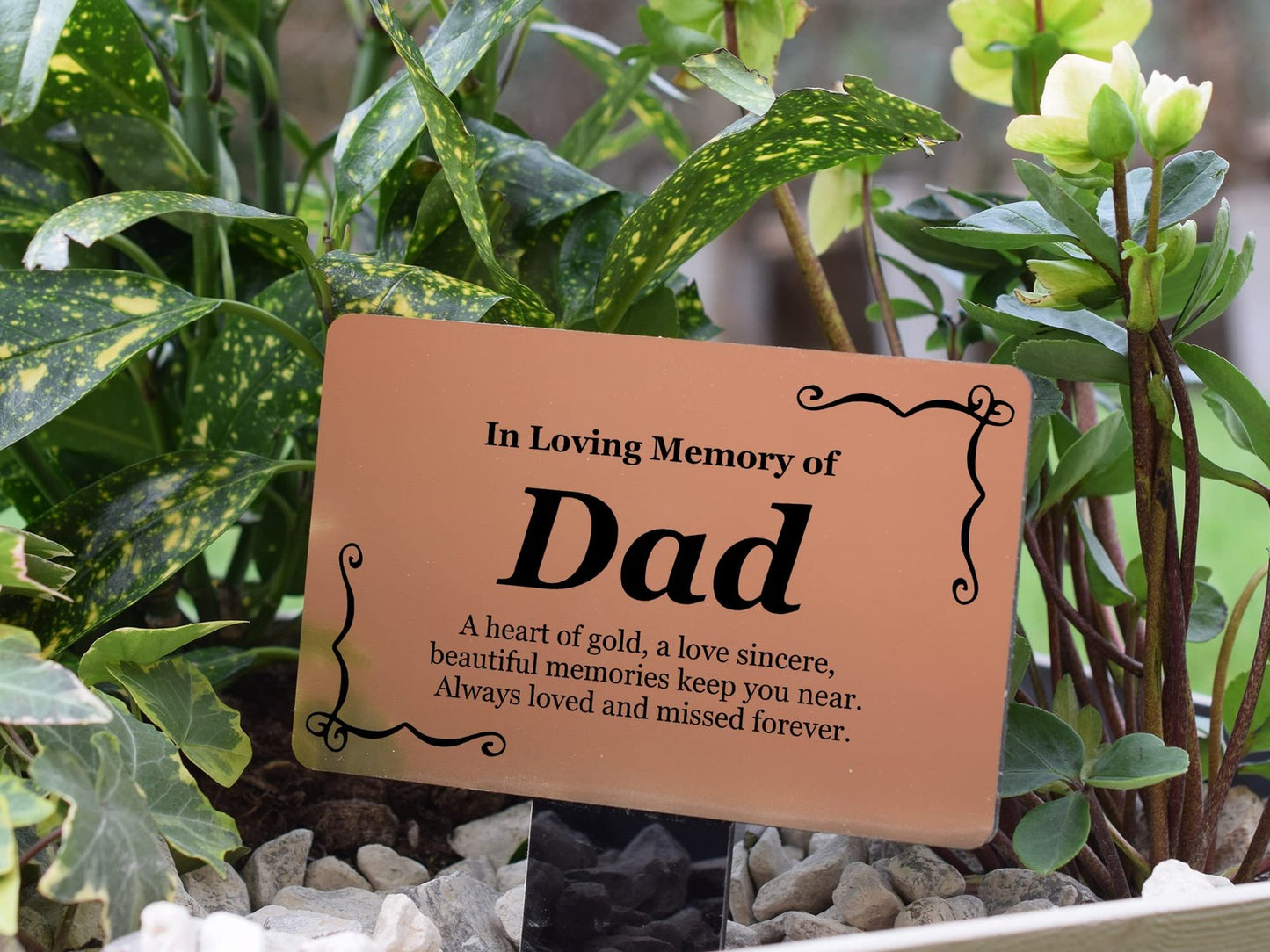 Black & Copper "Dad" Memorial Plaque – Weather-Resistant Tribute with Poem – by North By North East – Safety & Warning Signs
