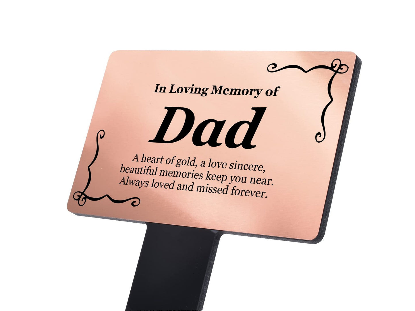 Black & Copper "Dad" Memorial Plaque – Weather-Resistant Tribute with Poem – by North By North East – Safety & Warning Signs