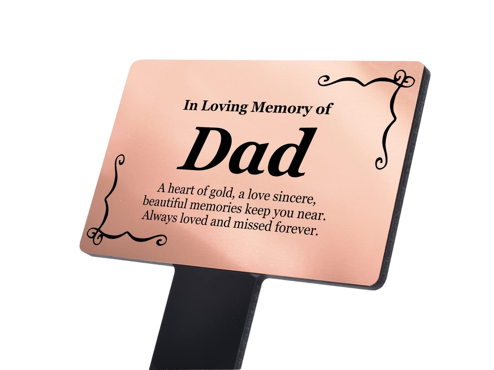 Black & Copper "Dad" Memorial Plaque – Weather-Resistant Tribute with Poem – by North By North East – Safety & Warning Signs