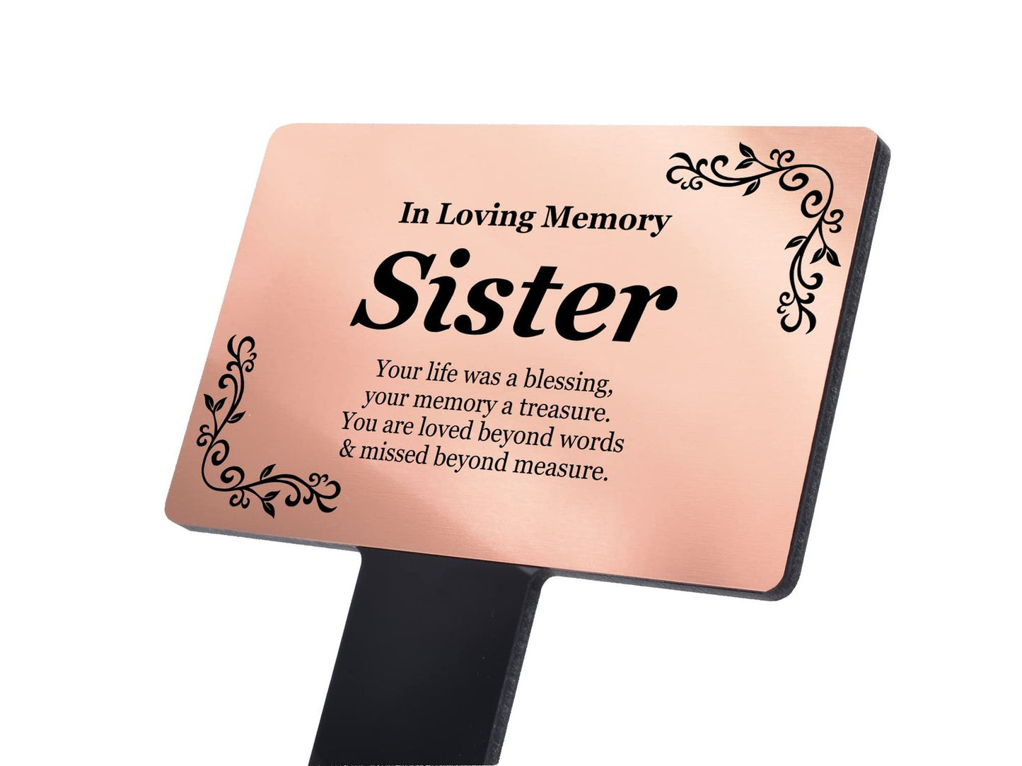 Copper Acrylic Memorial Plaque with Stake – Sister Tribute Grave Marker – by North By North East – Safety & Warning Signs
