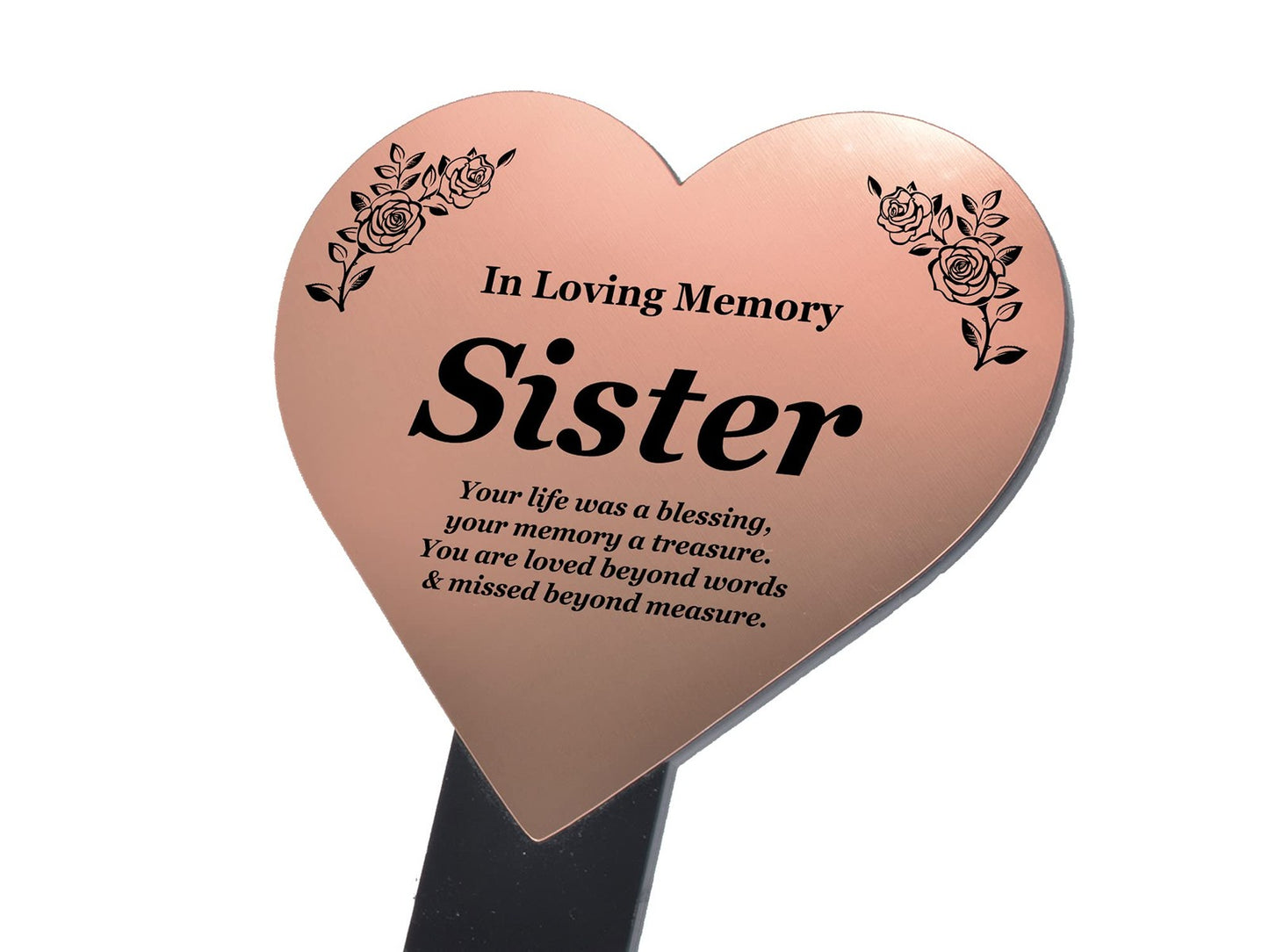 Sister Memorial Stake – Copper Acrylic Plaque with Ground Stake, UK Dispatch – by North By North East – Safety & Warning Signs