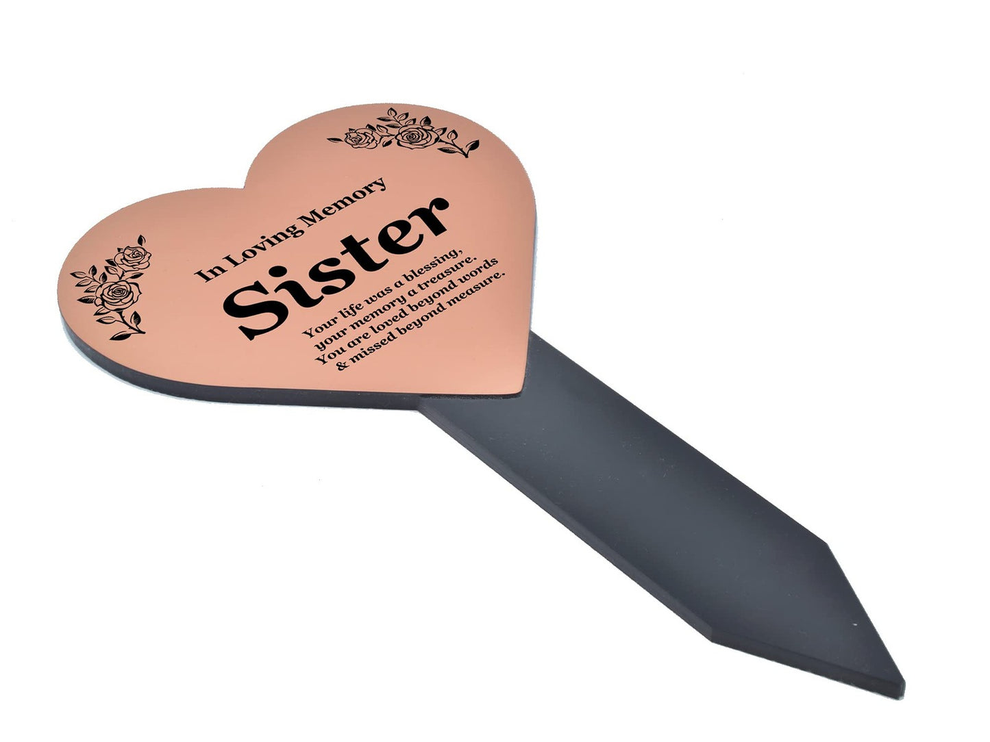 Sister Memorial Stake – Copper Acrylic Plaque with Ground Stake, UK Dispatch – by North By North East – Safety & Warning Signs