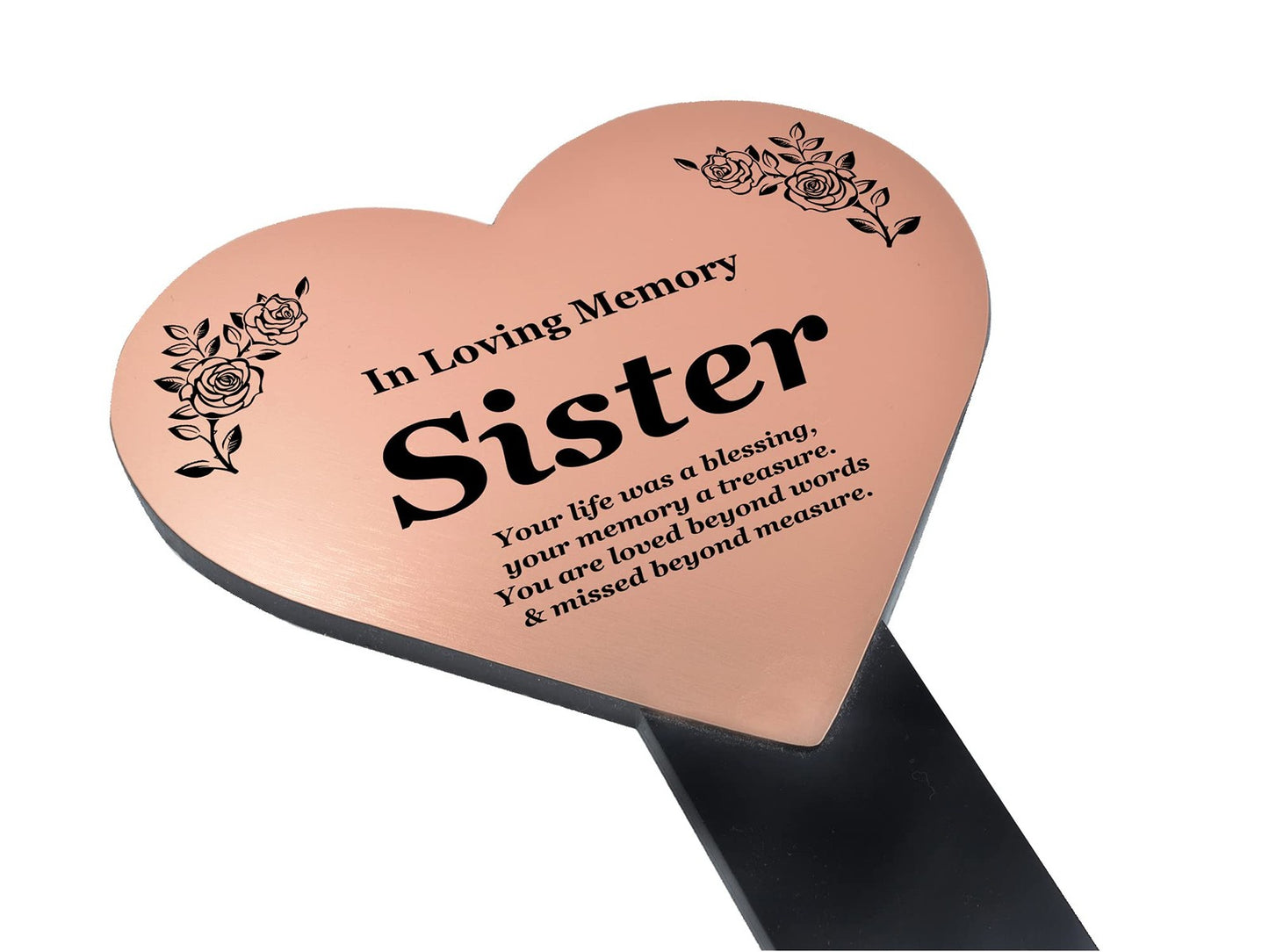Sister Memorial Stake – Copper Acrylic Plaque with Ground Stake, UK Dispatch – by North By North East – Safety & Warning Signs