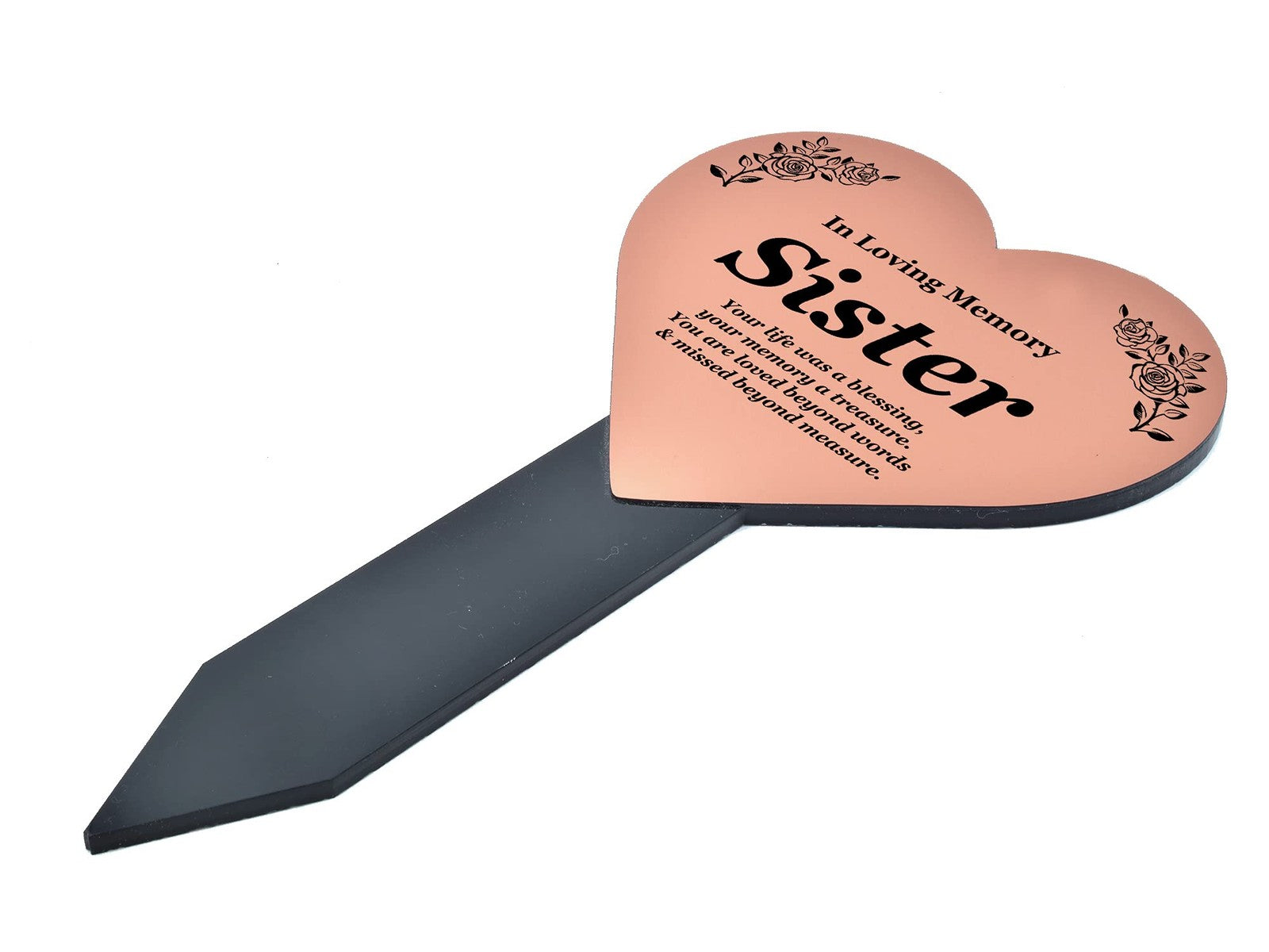 Sister Memorial Stake – Copper Acrylic Plaque with Ground Stake, UK Dispatch – by North By North East – Safety & Warning Signs