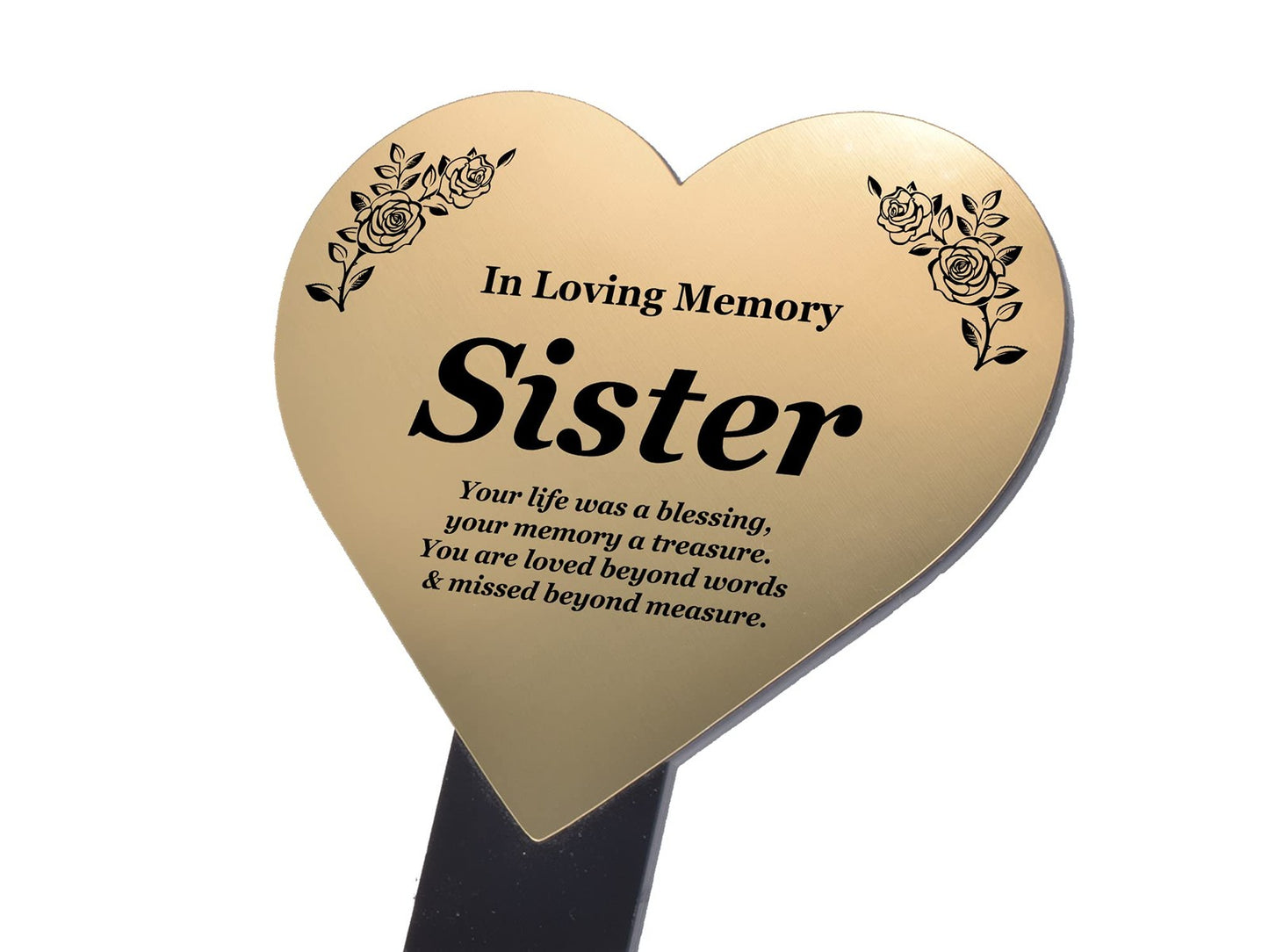 Heart Memorial Stake “Special Friend” – Gold Acrylic Plaque on Stake, UK Made – by North By North East – Plaques & Nameplates