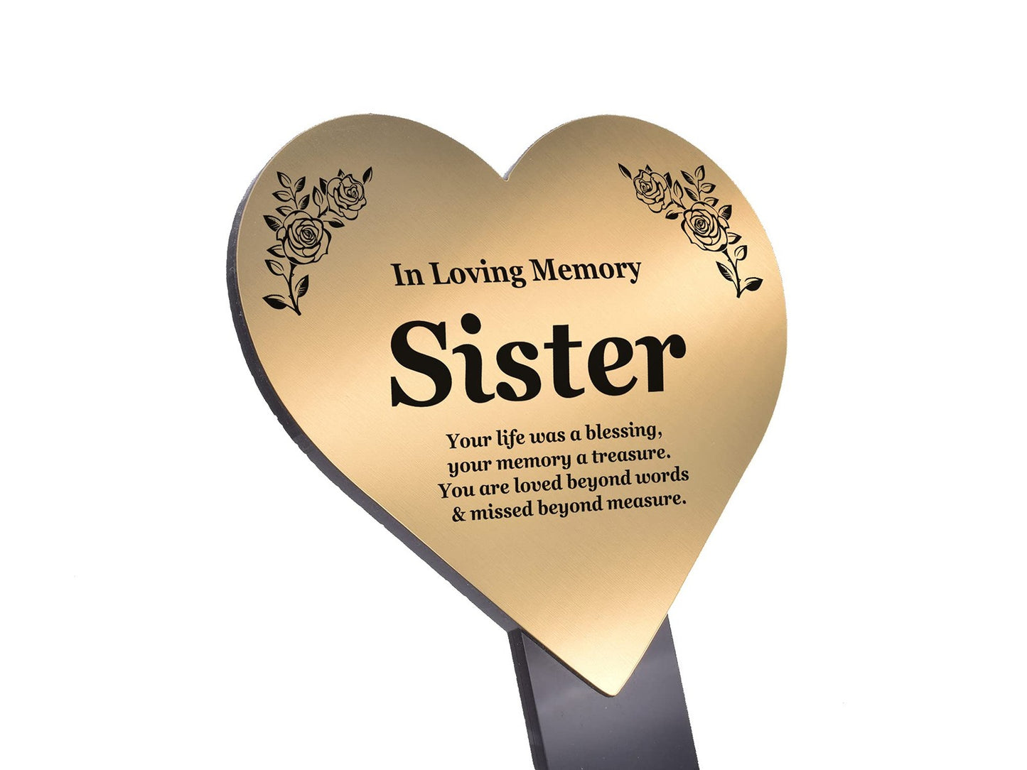 Heart Memorial Stake “Special Friend” – Gold Acrylic Plaque on Stake, UK Made – by North By North East – Plaques & Nameplates