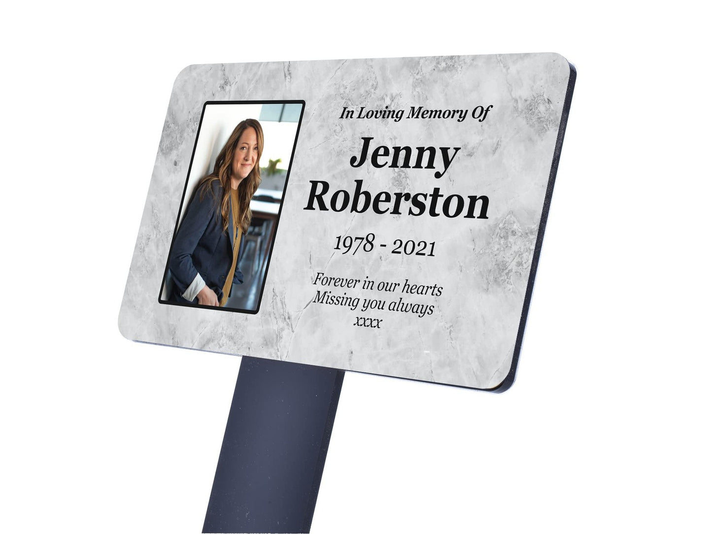 Personalised Outdoor Memorial Plaque — Weatherproof Grave or Garden Marker (Regular 142 × 242 mm or Large 205 × 315 mm, Stake Included) – by North By North East – Plaques & Nameplates