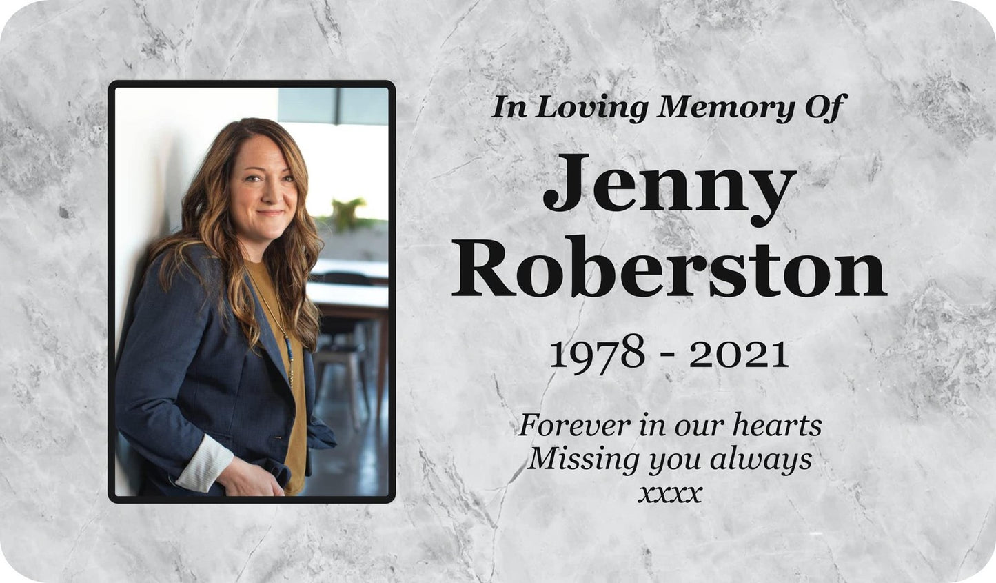 Personalised Outdoor Memorial Plaque — Weatherproof Grave or Garden Marker (Regular 142 × 242 mm or Large 205 × 315 mm, Stake Included) – by North By North East – Plaques & Nameplates