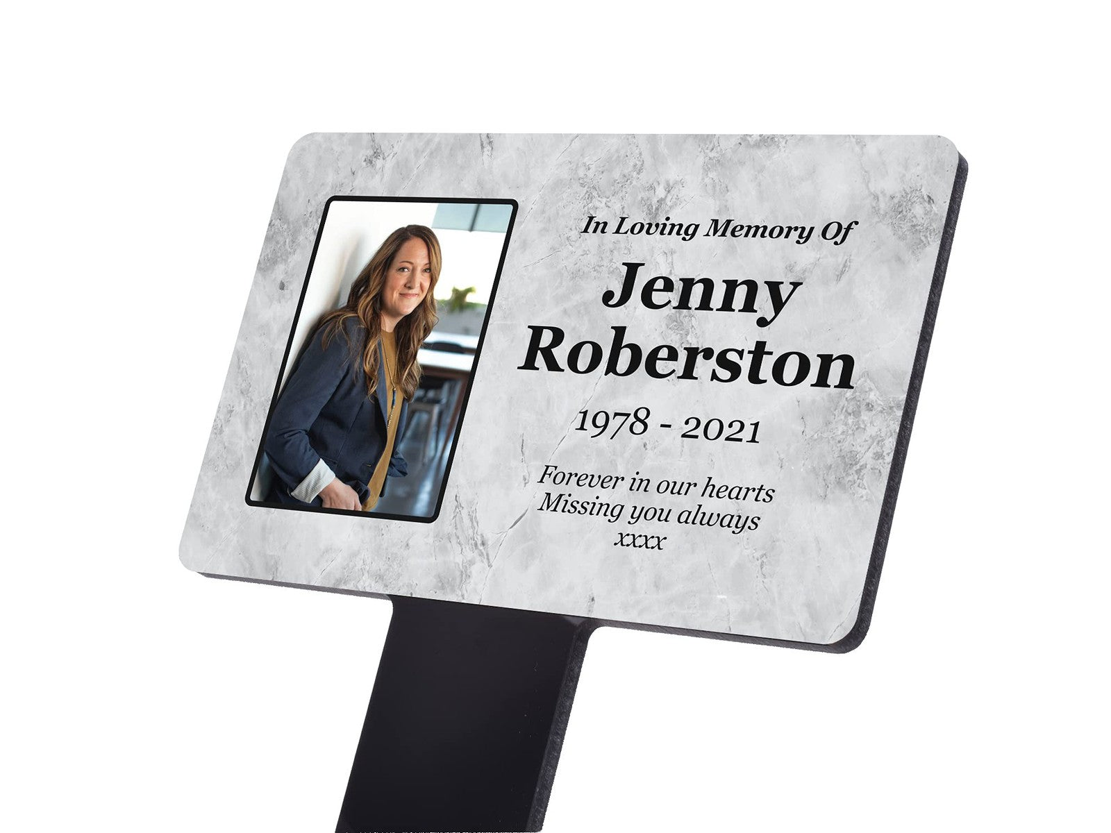 Personalised Outdoor Memorial Plaque — Weatherproof Grave or Garden Marker (Regular 142 × 242 mm or Large 205 × 315 mm, Stake Included) – by North By North East – Plaques & Nameplates