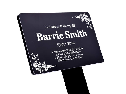 Black & White Custom Memorial Plaque – Outdoor Garden Tribute – by North By North East – Plaques & Nameplates