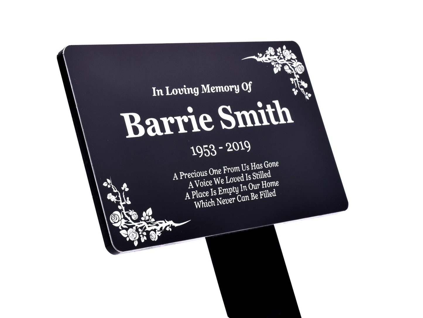 Black & White Custom Memorial Plaque – Outdoor Garden Tribute – by North By North East – Plaques & Nameplates