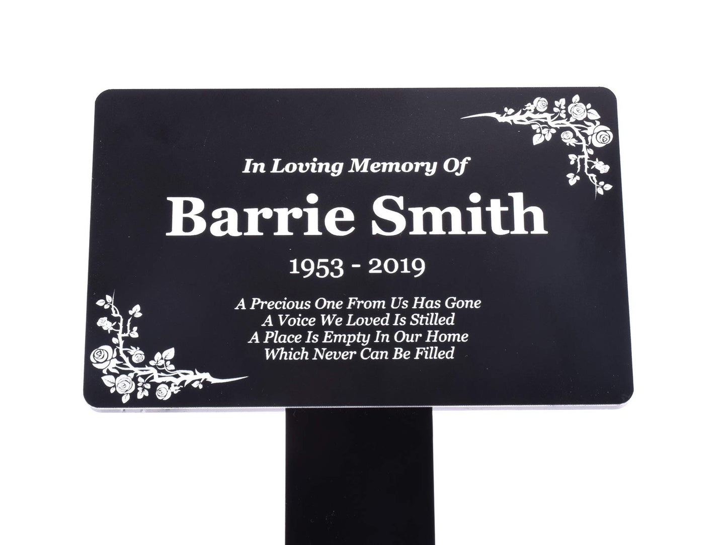 Black & White Custom Memorial Plaque – Outdoor Garden Tribute – by North By North East – Plaques & Nameplates