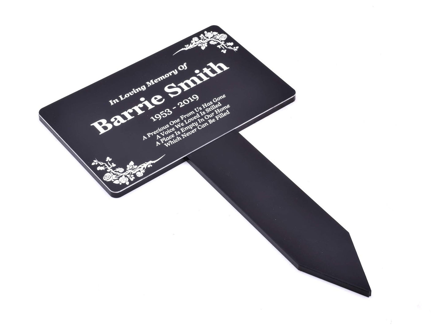 Black & White Custom Memorial Plaque – Outdoor Garden Tribute – by North By North East – Plaques & Nameplates