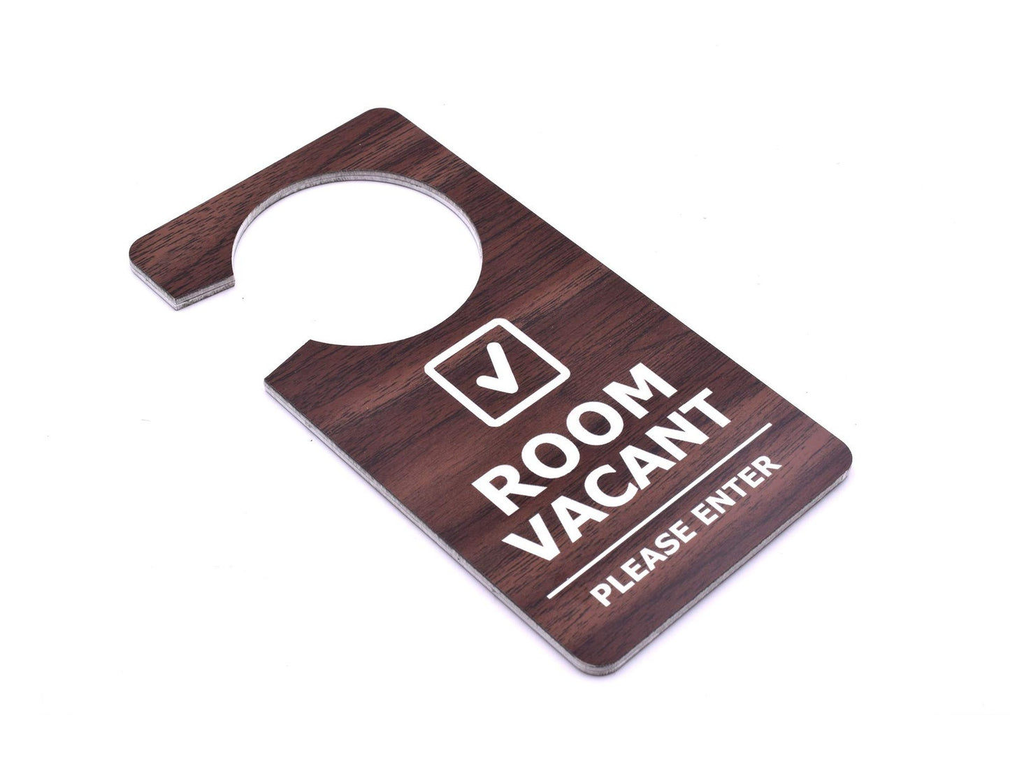 "Room In Use – Do Not Enter" wood-effect door hanging sign – by North By North East – Signs