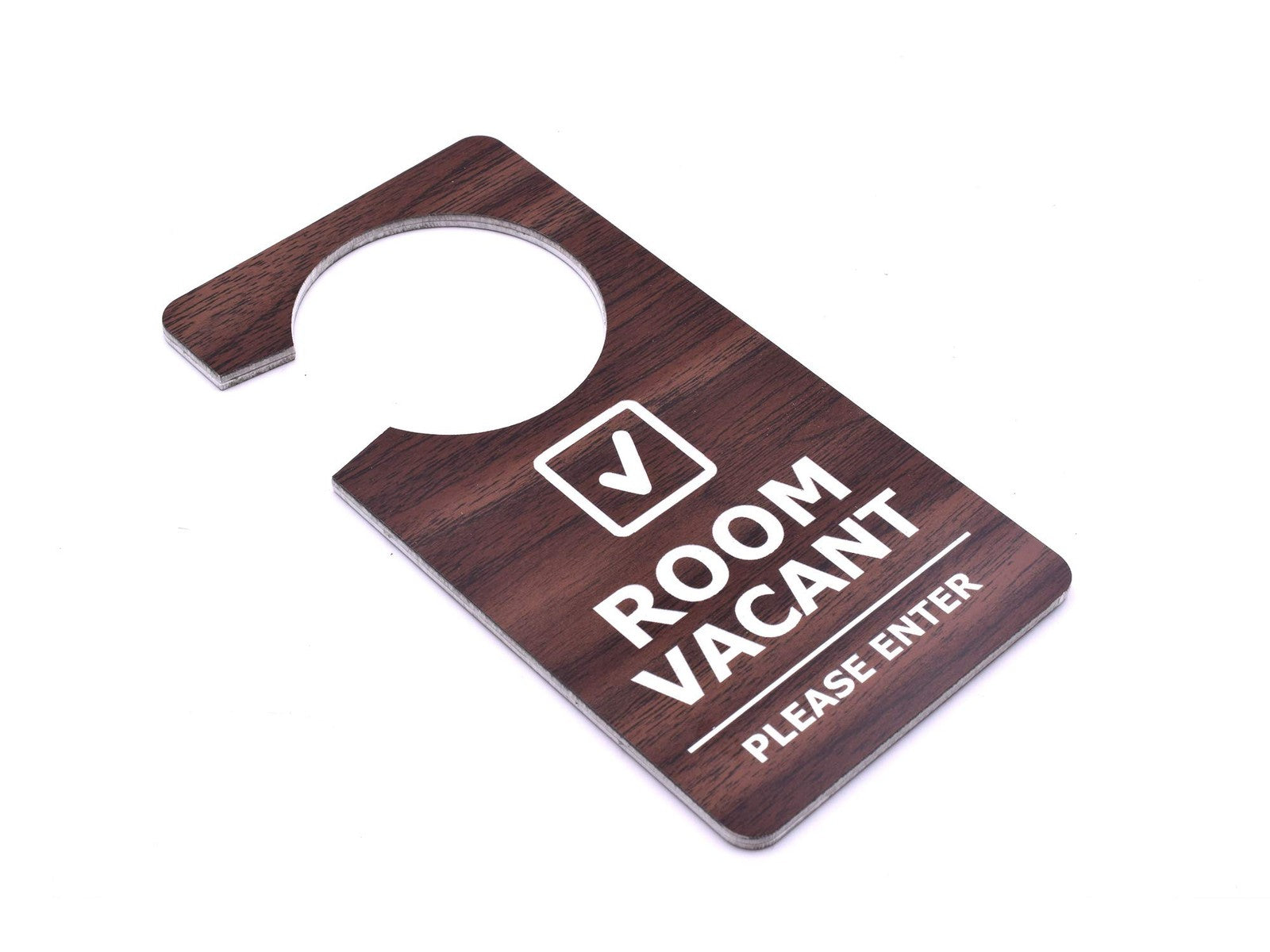 "Room In Use – Do Not Enter" wood-effect door hanging sign – by North By North East – Signs