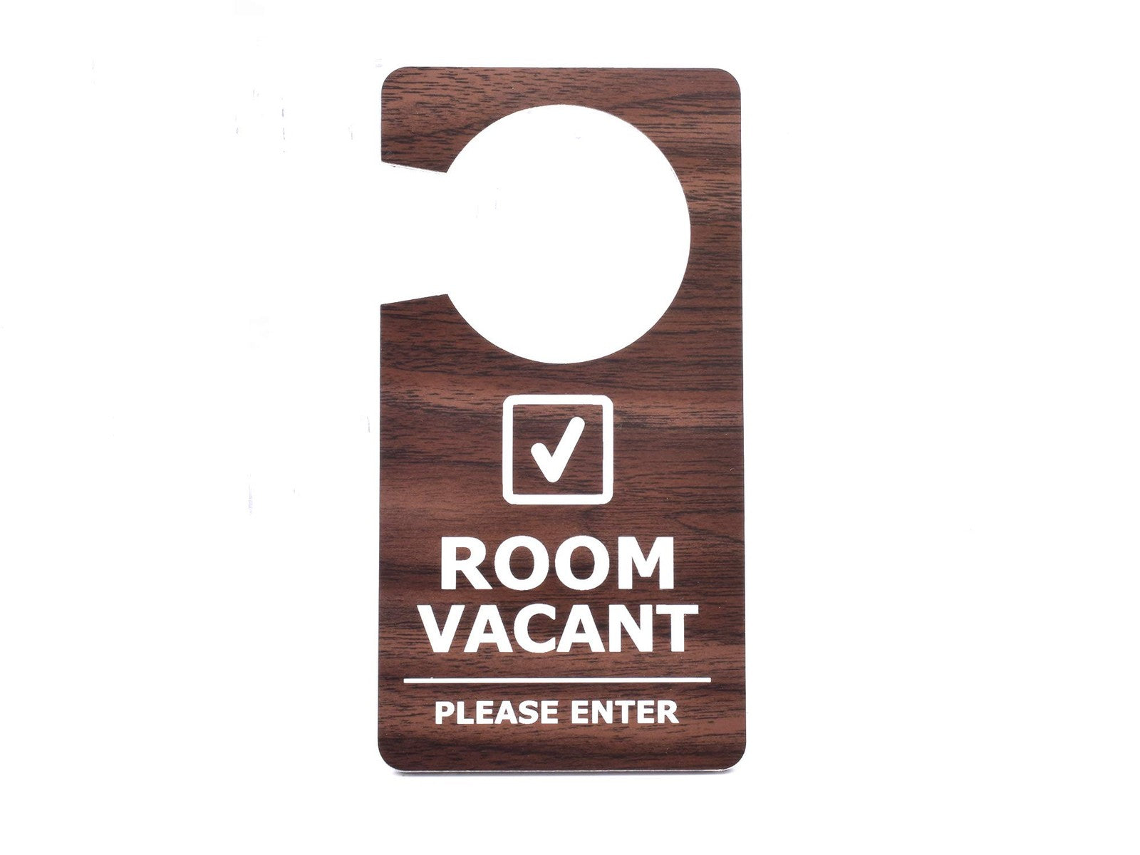 "Room In Use – Do Not Enter" wood-effect door hanging sign – by North By North East – Signs