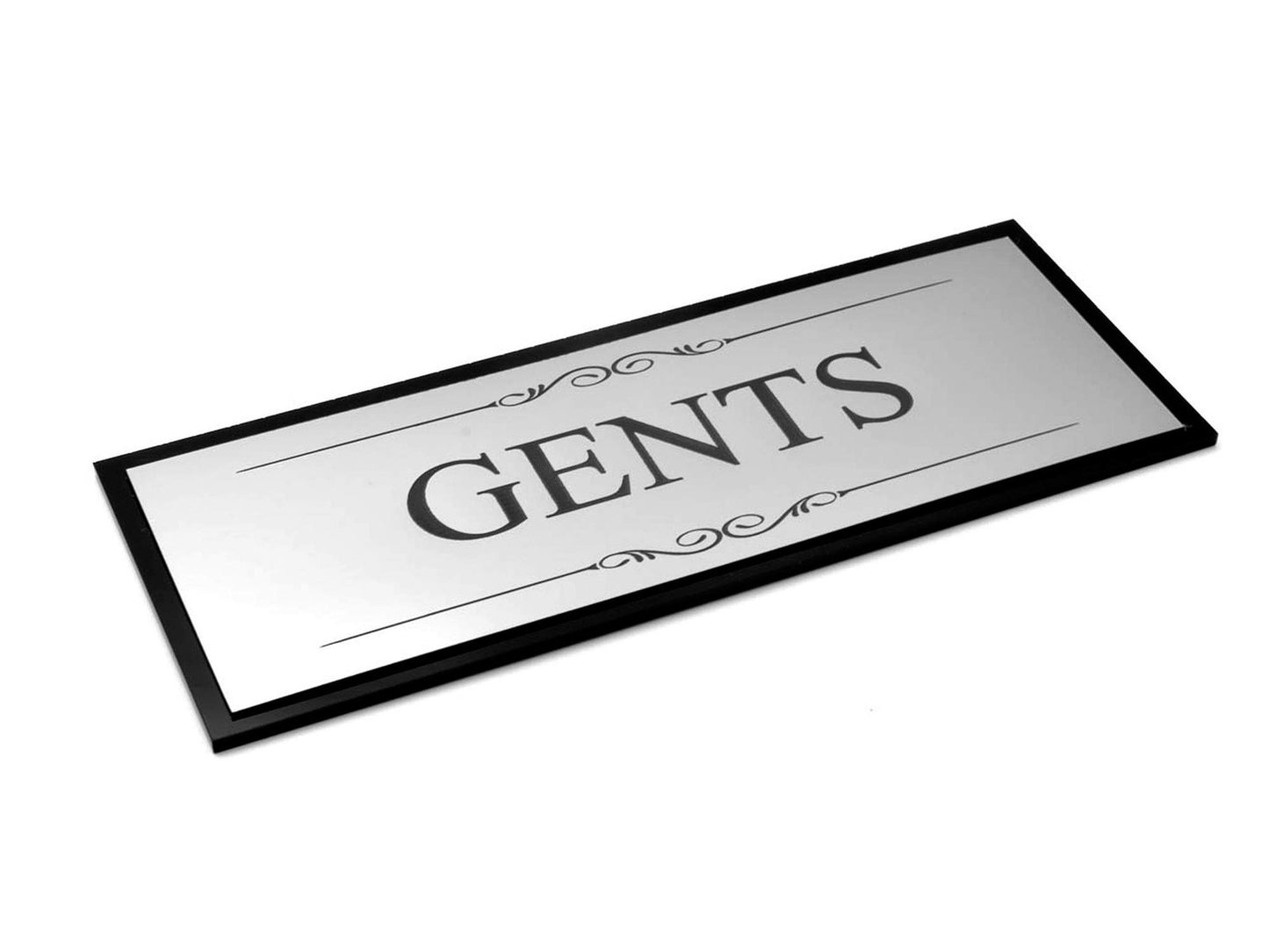 Silver Aluminium Self Adhesive Gents Toilet Door Sign 110x170mm – by North By North East – Toilet & Bathroom Signs