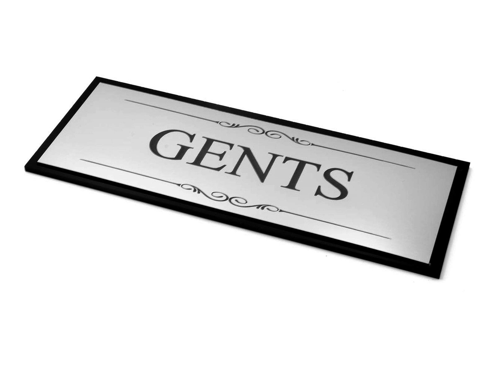 Silver Aluminium Self Adhesive Gents Toilet Door Sign 110x170mm – by North By North East – Toilet & Bathroom Signs