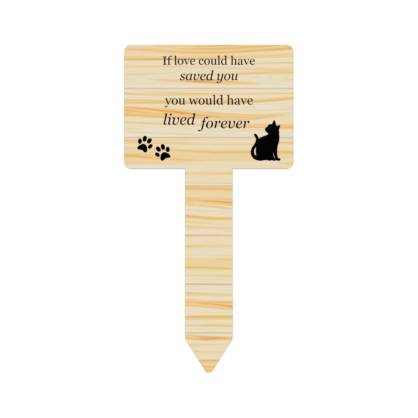 Cat Memorial Stake – Outdoor Grave Marker with Poem | Weatherproof Pet Tribute – by North By North East – Plaques & Nameplates