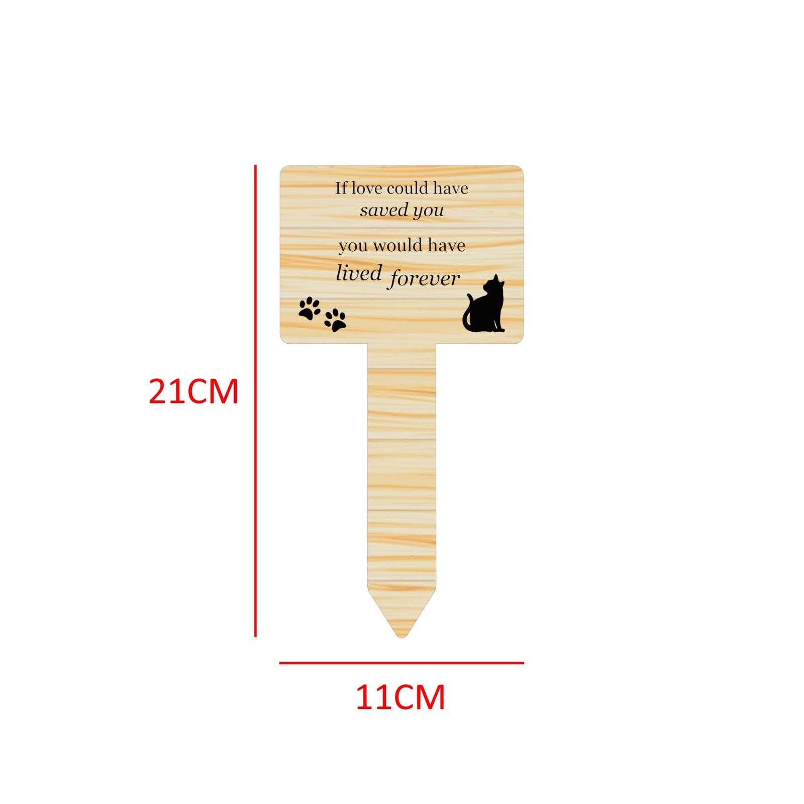 Cat Memorial Stake – Outdoor Grave Marker with Poem | Weatherproof Pet Tribute – by North By North East – Plaques & Nameplates