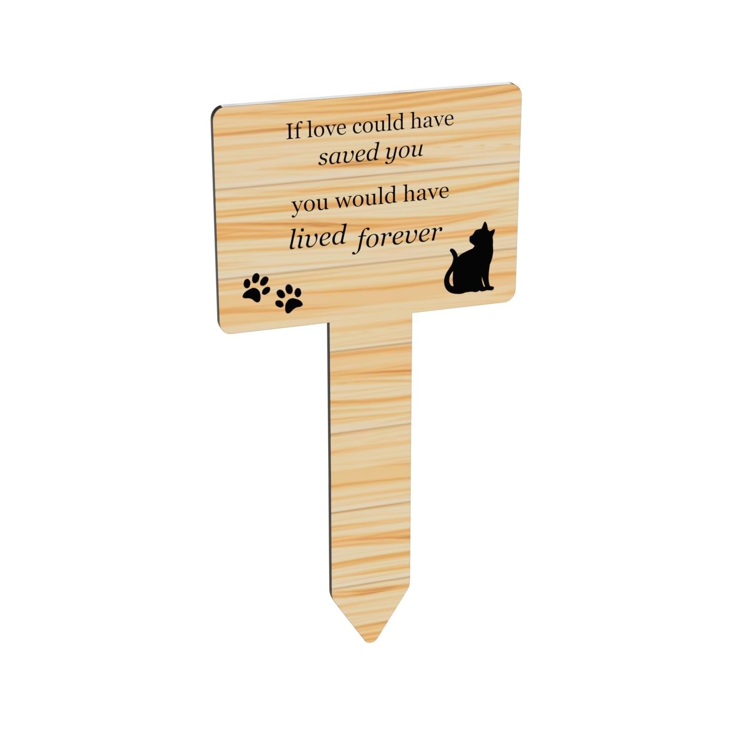 Cat Memorial Stake – Outdoor Grave Marker with Poem | Weatherproof Pet Tribute – by North By North East – Plaques & Nameplates