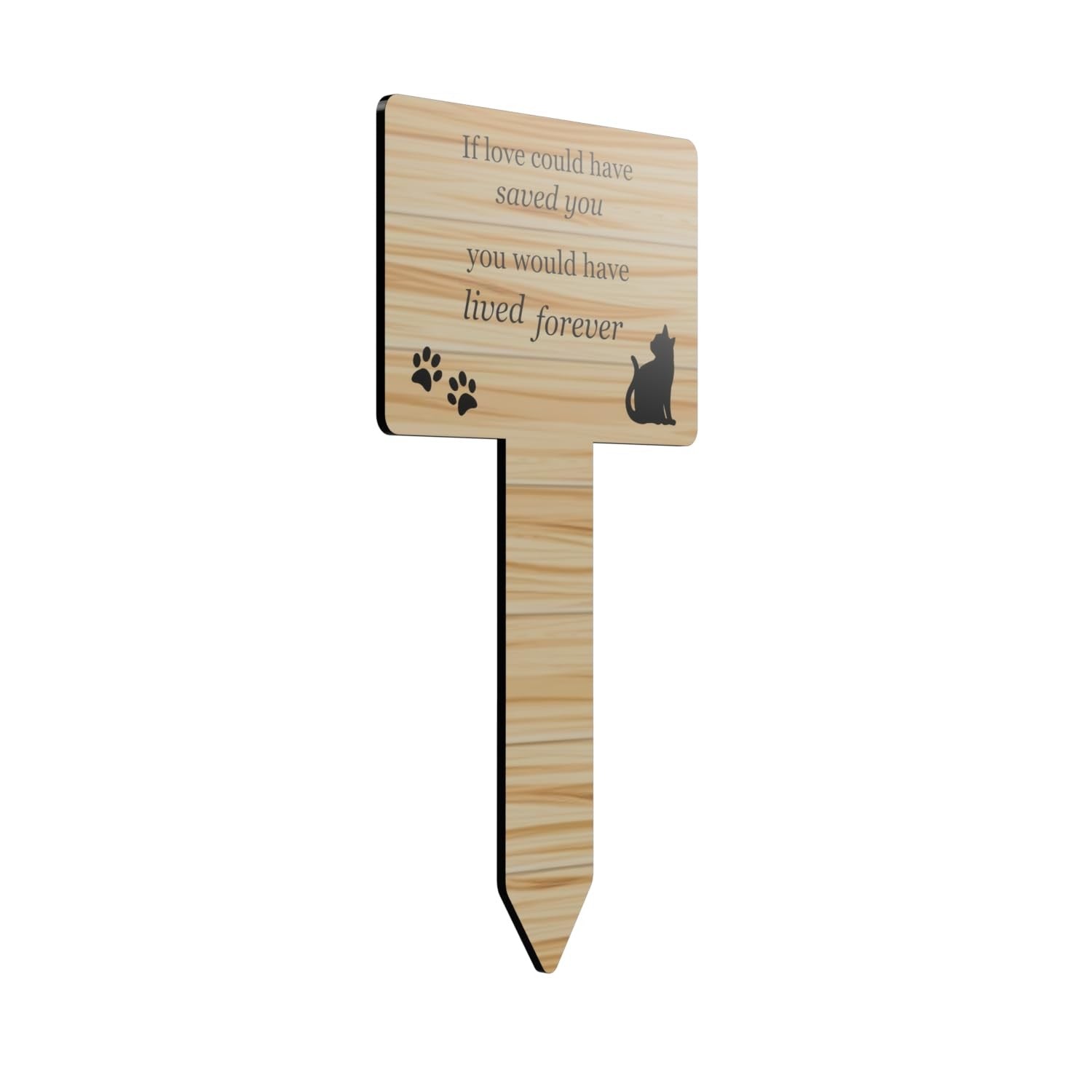 Cat Memorial Stake – Outdoor Grave Marker with Poem | Weatherproof Pet Tribute – by North By North East – Plaques & Nameplates