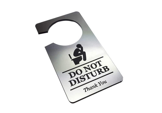 On Loo Do Not Disturb Door Hanger Sign – Silver ACM 140mm x 90mm – by North By North East – Signs