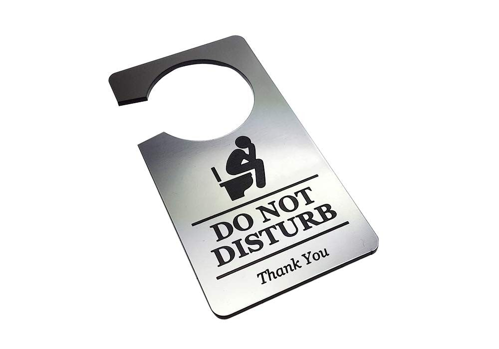 On Loo Do Not Disturb Door Hanger Sign – Silver ACM 140mm x 90mm – by North By North East – Signs