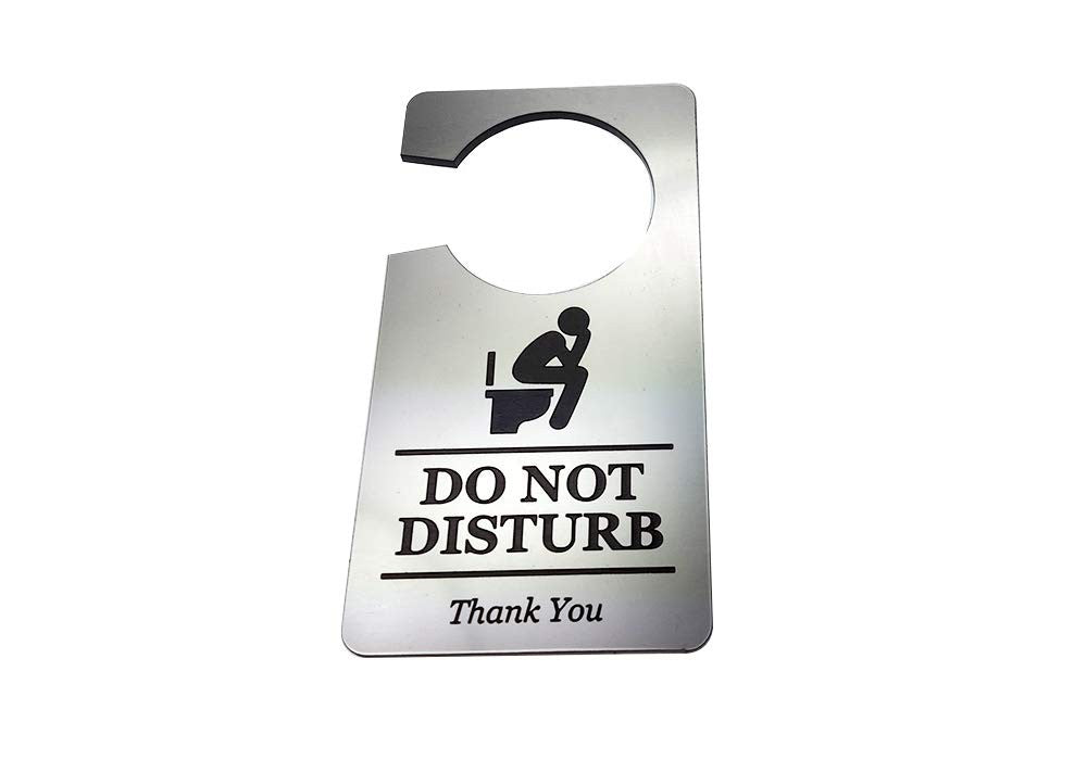On Loo Do Not Disturb Door Hanger Sign – Silver ACM 140mm x 90mm – by North By North East – Signs