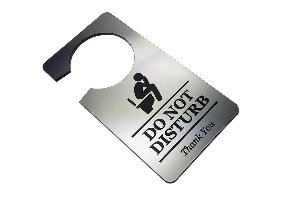 On Loo Do Not Disturb Door Hanger Sign – Silver ACM 140mm x 90mm – by North By North East – Signs