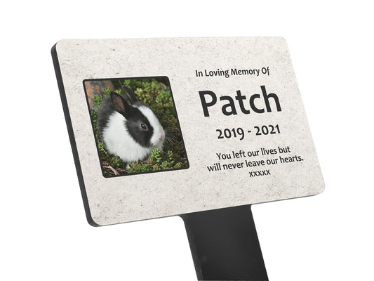 Personalised Pet Memorial Plaque – Grave or Garden Marker with Photo & Text – by North By North East – Plaques & Nameplates