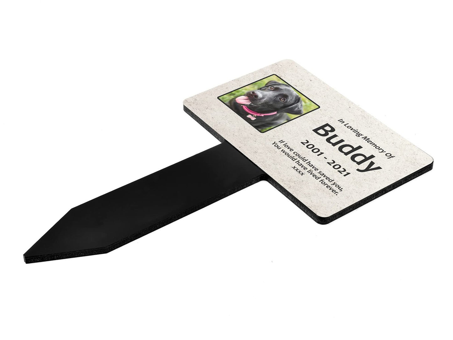 Personalised Pet Memorial Plaque – Grave or Garden Marker with Photo & Text – by North By North East – Plaques & Nameplates