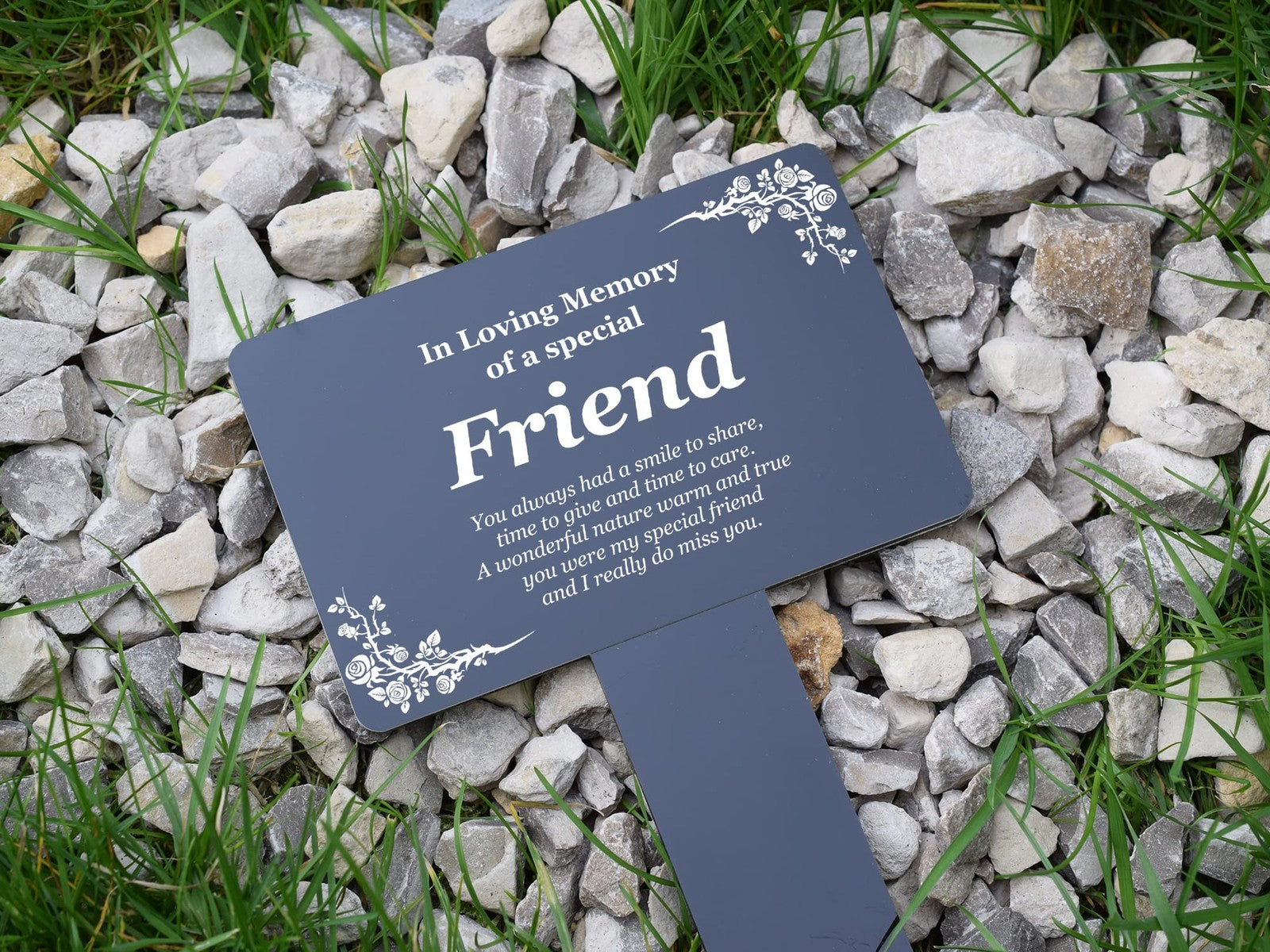 Black ‘Special Friend’ Memorial Stake – Weatherproof Plaque with Poem – by North By North East – Plaques & Nameplates