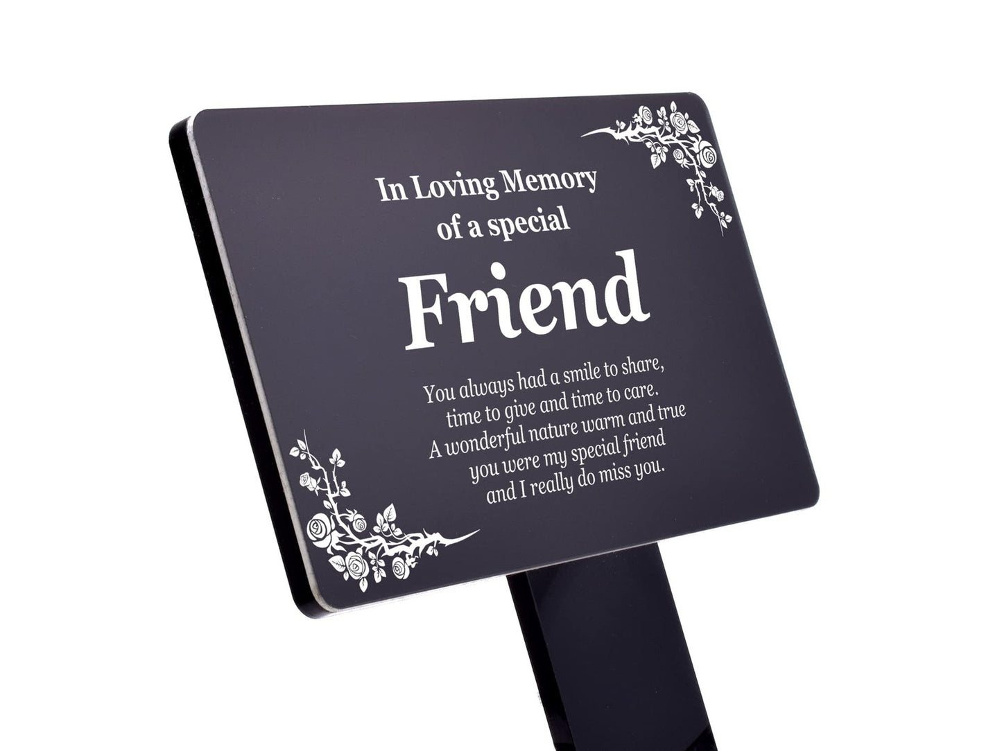 Black ‘Special Friend’ Memorial Stake – Weatherproof Plaque with Poem – by North By North East – Plaques & Nameplates