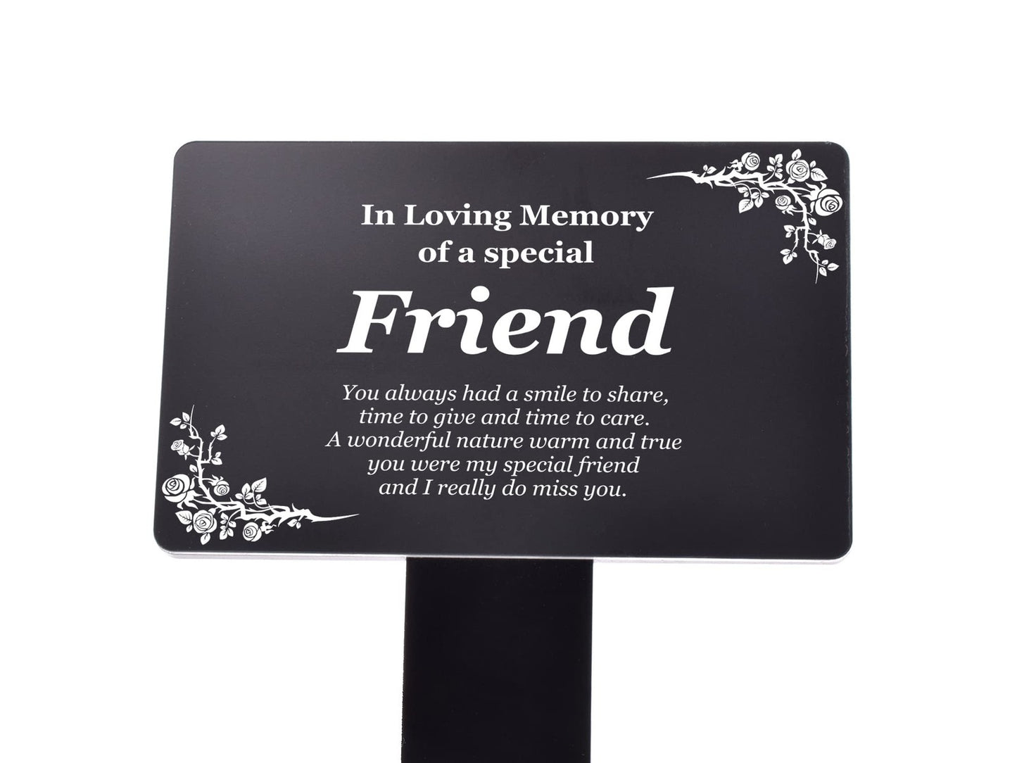 Black ‘Special Friend’ Memorial Stake – Weatherproof Plaque with Poem – by North By North East – Plaques & Nameplates