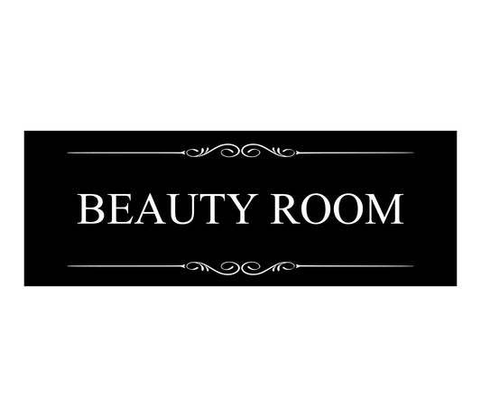 🖤 Black Beauty Room Door Sign – 195 mm, Self-Adhesive, Acrylic, UK Made – by North By North East – Signs