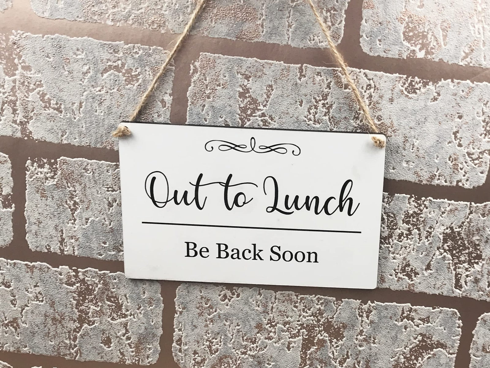 Out To Lunch – Be Back Soon, Hanging Sign – by North By North East – Signs