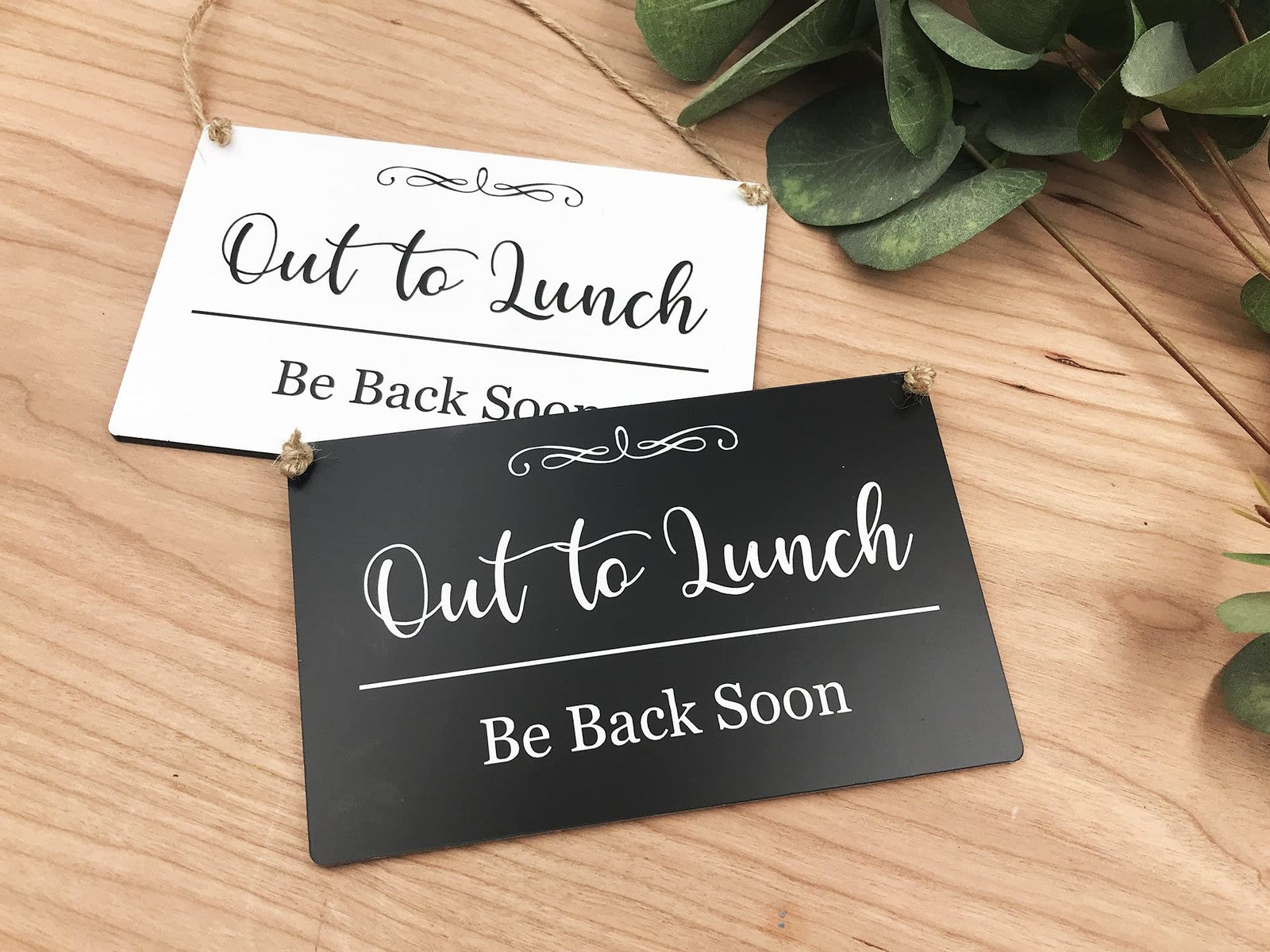 Out To Lunch – Be Back Soon, Hanging Sign – by North By North East – Signs