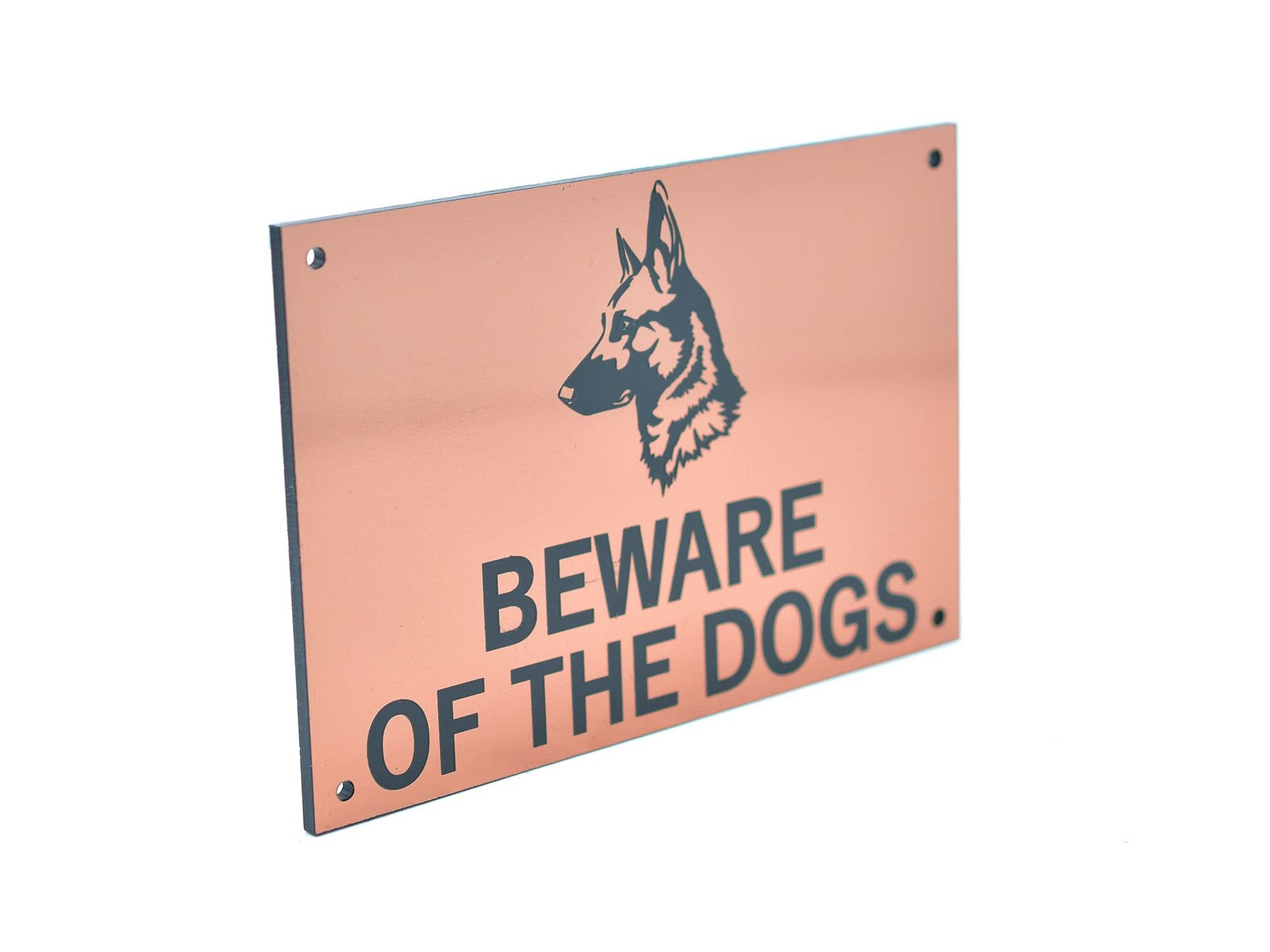 Copper Beware of the Dogs Sign – 145×95mm Engraved Acrylic Warning Plaque – by North By North East – Safety & Warning Signs