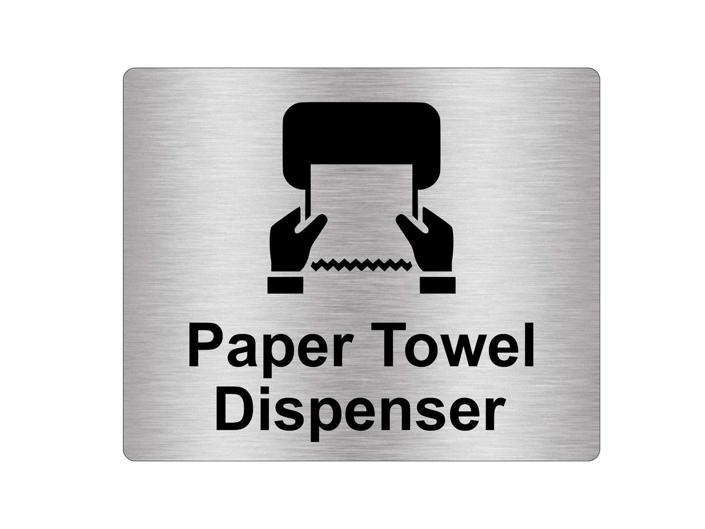 Silver Aluminium Paper Towel Dispenser Sign – Self Adhesive, 115×85 mm – by North By North East – Signs