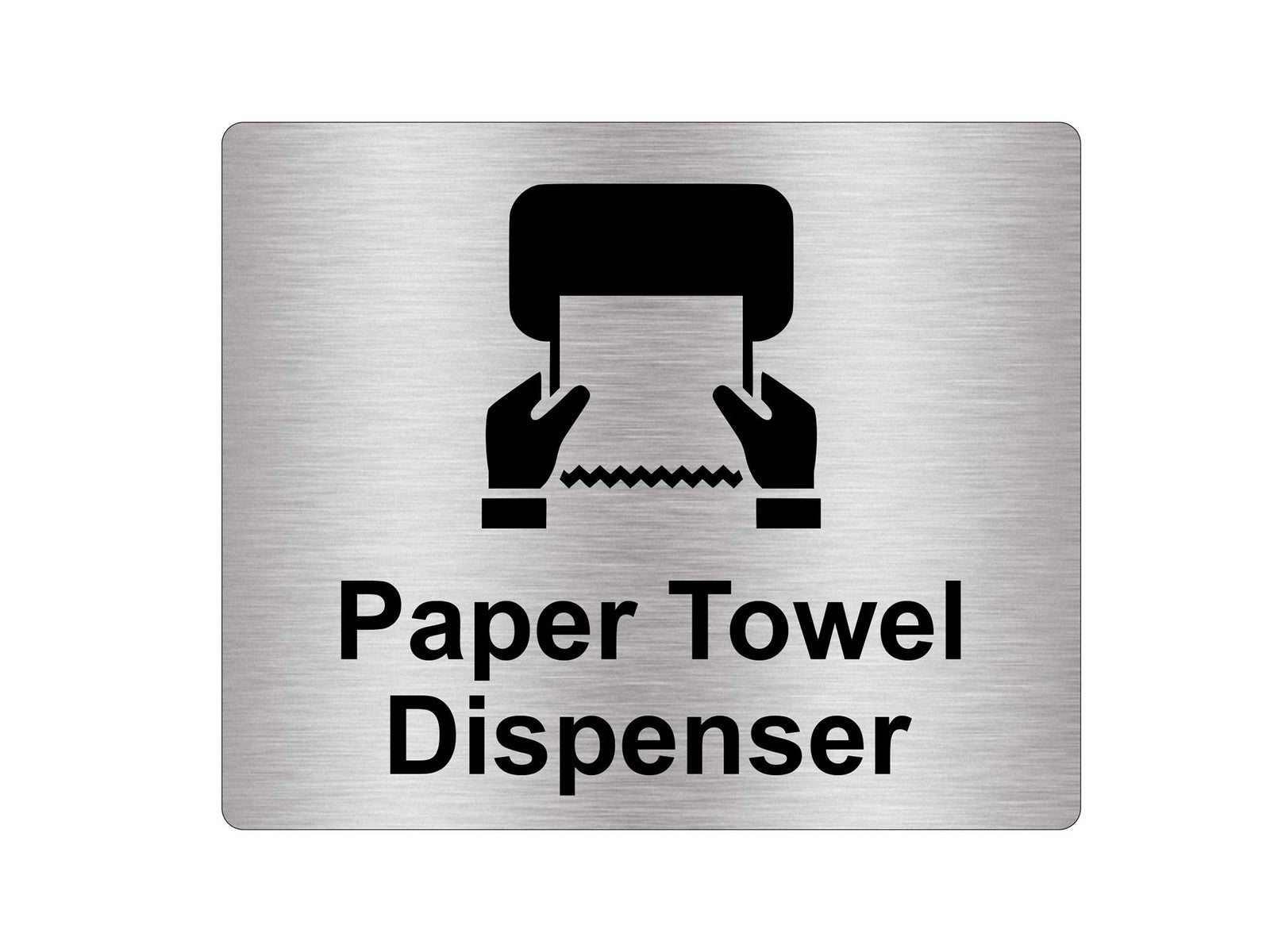 Silver Aluminium Paper Towel Dispenser Sign – Self Adhesive, 115×85 mm – by North By North East – Signs